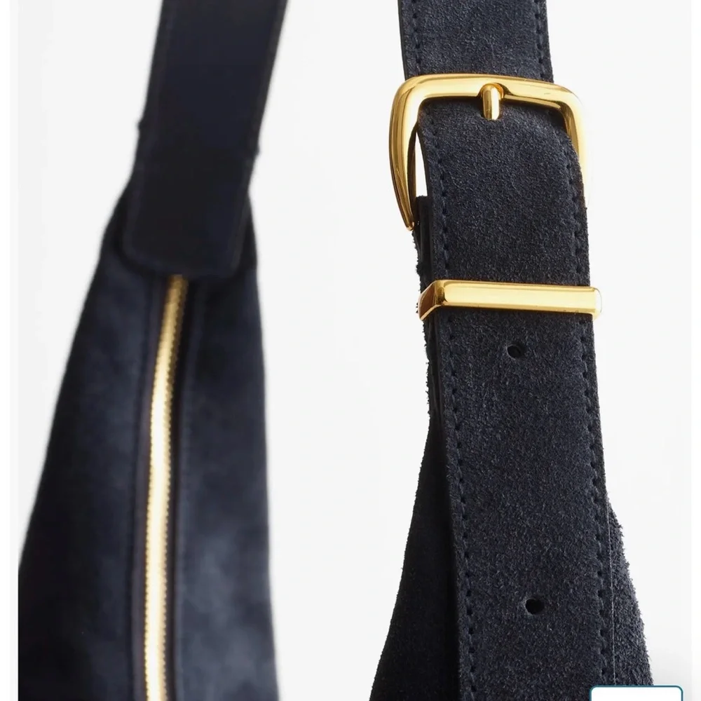 Madewell Navy Suede Hobo Bag